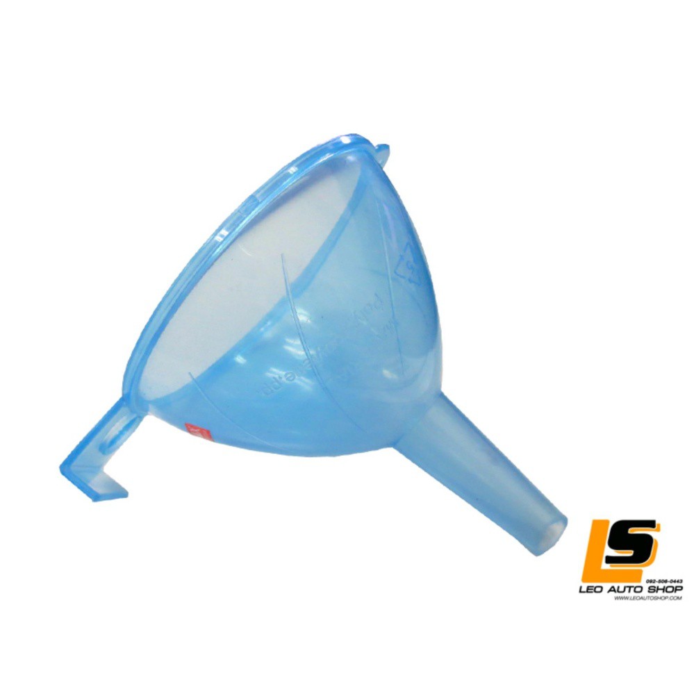 LEOMAX กรวยน้ำกลั่น GRADE A สีฟ้าใส เติมน้ำกลั่น น้ำยาหล่อลื่น น้ำมันเครื่องได้