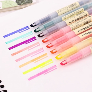 8 Colors ปากกาไฮไลต์ สีอะครีลิค แบบสองหัว