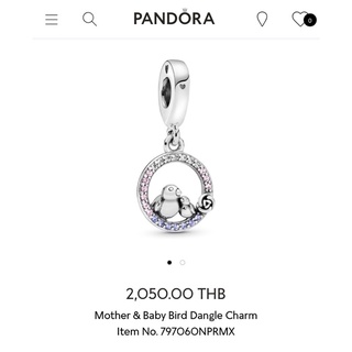 Pandora Mother and Baby Bird Dangle  Charm