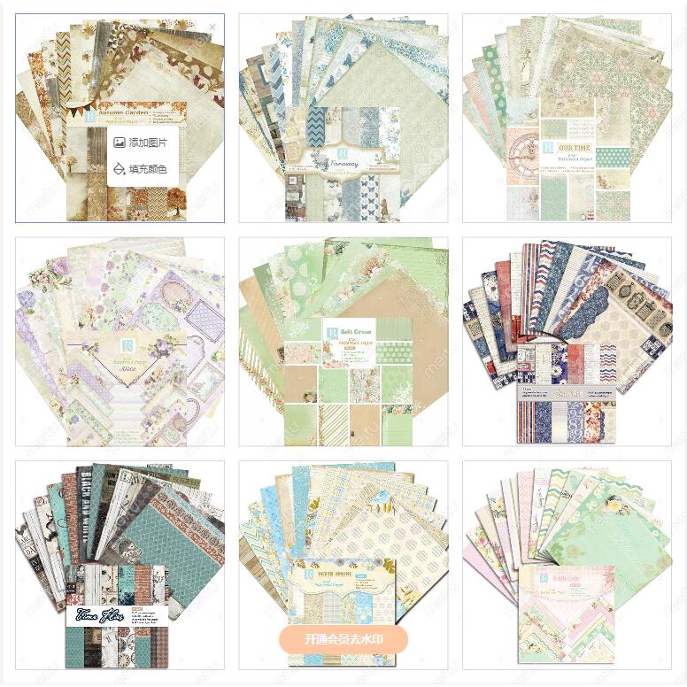 แพ็คกระดาษ 6 "x6" ลูกไม้/สวน/เวลา/ลีฟ/ดอกไม้ 12 แผ่นกระดาษพื้นหลังศิลปะการ์ดทํา DIY สมุดภาพกระดาษหัตถกรรม