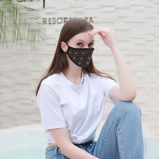 หน้ากากผ้า Fashion Sequin Mouth Mask Anti Dust Pure Cotton Face Mask Washable Mouth-muffle Bacteria Proof Flu Mask