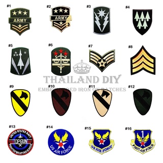 ตัวรีดติดเสื้อ ทหาร ชุดทหาร ทหารม้า นักบิน เครื่องหมาย ยศทหาร US Army Patch wop งานปัก DIY ตัวรีด อาร์มติดเสื้อ เสื้อผ้า