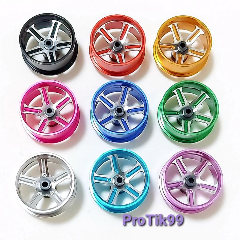 ล้อ อลูมิเนียม 5 ก้าน ขนาดกลาง สำหรับ รถ Tamiya Mini 4wd รถก้าง