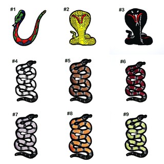 ตัวรีดงู งูทะเล งูเห่า Coral Snake Cobra Patch งานปัก DIY ตัวรีดติดเสื้อ กางเกง ตัวรีด อาร์ม ลาย การ์ตูน สัตว์ สวย เท่ๆ