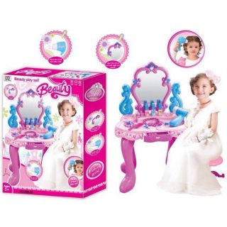 โต๊ะเครื่องแป้ง Beauty Play Set โต๊ะเครื่องแป้ง กระจกหนึ่งบานสามารถกดให้มีเสียงดนตรี ขนาดของโต๊ะ 41 x 60 x 30cm