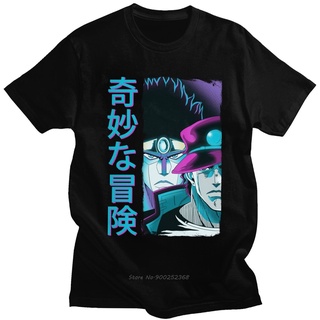 เสื้อยืดผ้าฝ้ายพิมพ์ลายขายดี เสื้อยืดแขนสั้น ผ้าฝ้าย พิมพ์ลาย Awesome Jojo Bizarre Adventure Kanji Jotaro Kujo แฟชั่นฤดู