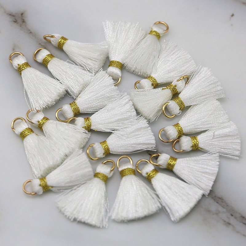 20ชิ้น/แพ็ค2.5เซนติเมตรพู่ของสีต่างๆ,ห่อด้วยด้ายสีทอง,ใช้สําหรับเสื้อผ้าแต่ง,กระเป๋าตกแต่ง - รูปที่ 4