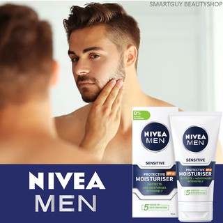 Nivea Men Sensitive Moisturiser 75ml ผลิตภัณฑ์มอยซ์เจอร์ไรเซอร์สำหรับผิวหน้าผู้ชายสูตรอ่อนโยนสำหรับผิวแพ้ง่าย