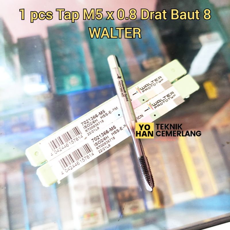 1 ชิ้น Walter Tap M5 x 0.8 สลักเกลียวเกลียว 8 Tap PO