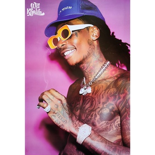 โปสเตอร์ รูปถ่าย นักร้อง แร็ปเปอร์ Wiz Khalifa 2022 POSTER 24"x35" Inch American Rapper Hip Hop V6