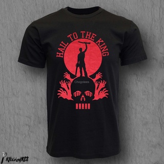 [COD]ขายดี เสื้อยืดลําลอง แขนสั้น พิมพ์ลายกราฟฟิค Hail to the King ArmyKultMovieEvilDeadBoomstickAshHorrorDarkness FOaod