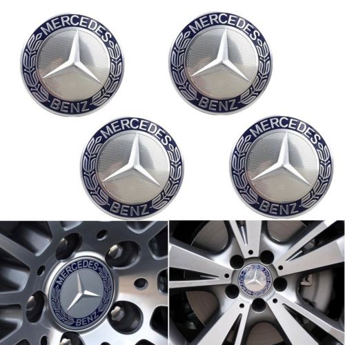 Hot Wheel Emblem Hub Center Caps Laurel พวงหรีด 4*75 มม.สําหรับ Mercedes-Benz W202 W203 W204 W211 E350 C250