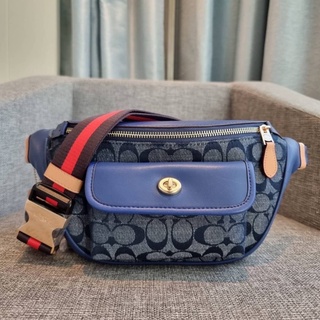 COACH C4035 HERITAGE BELT BAG IN SIGNATURE CHAMBRAYY