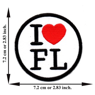 ตัดรีด ตัวรีดติดเสื้อ อาร์มปัก ติดเสื้อปัก ปักเสื้อ DIYลาย I LOVE FL