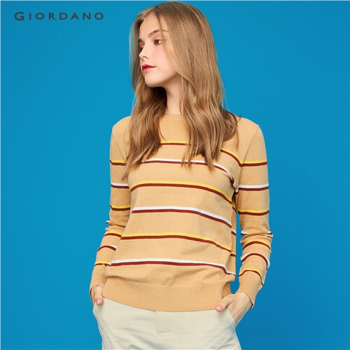 GIORDANO WOMEN Stripe crewneck sweater 05359620