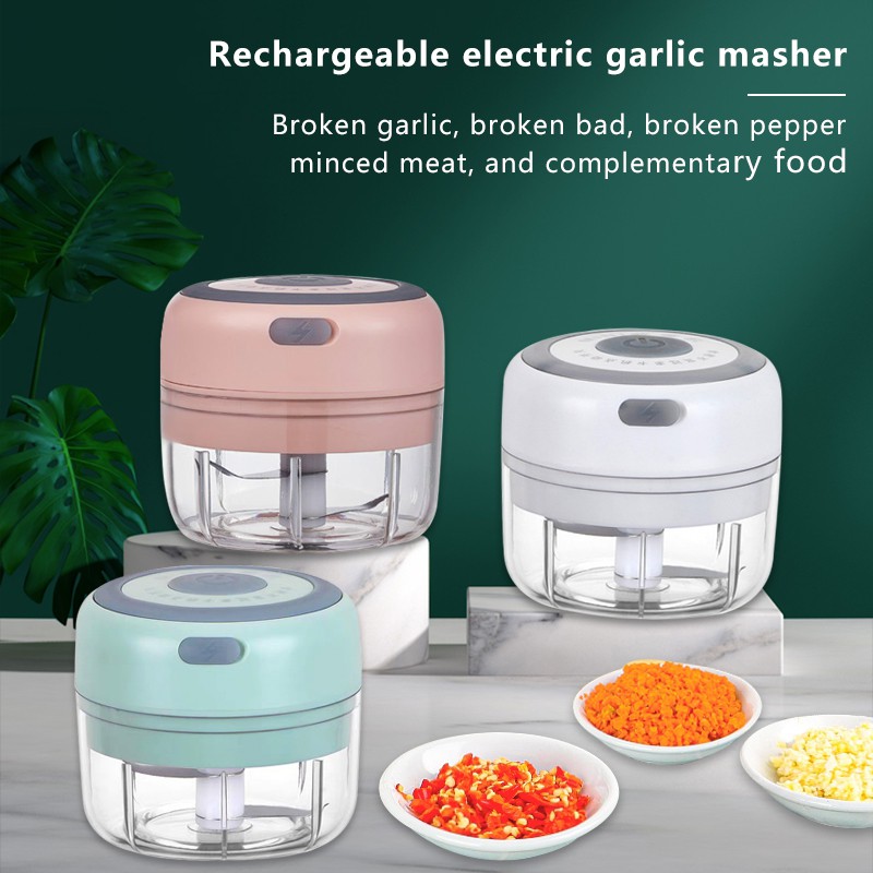Mini Electric Garlic Masher Kitchen Grinder Speedy Chopper Choper Coper Blender Blander Kering Pemot