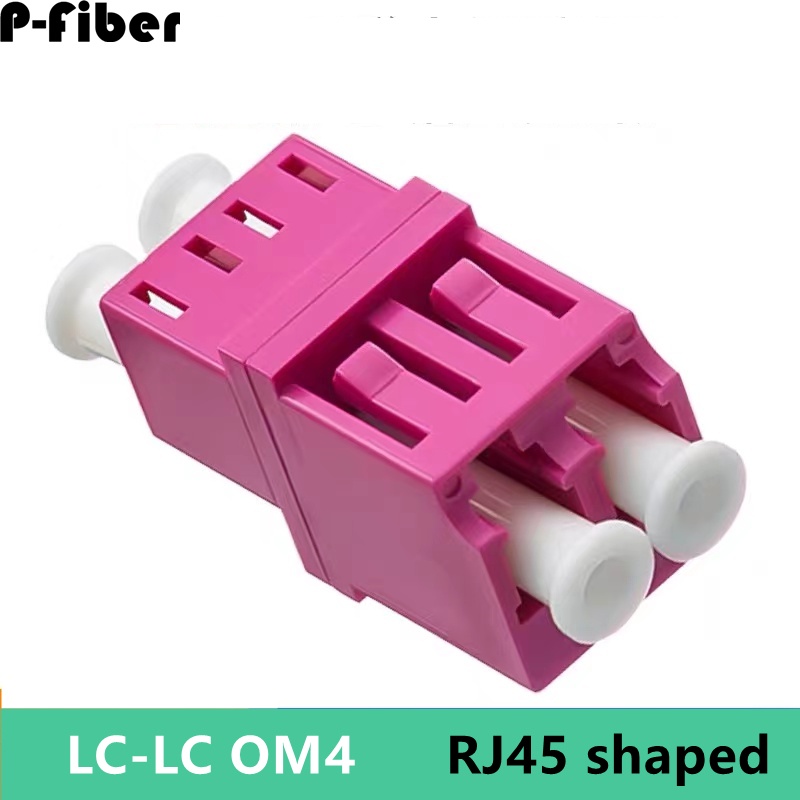 100pcs LC om3 duplex optical fiber adapter RJ45 shaped flange fiber optic coupler connector free shi