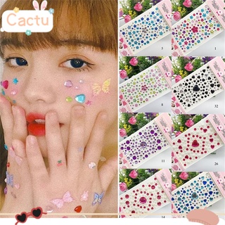 CACTU Beauty 3D Crystal Tattoo Women Body Jewels Gems Stickers New Glitter Adornment Fashion DIY Rhinestone Adhesive Face Jewelry