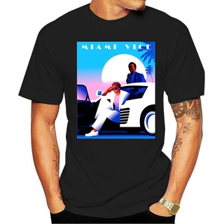 เสื้อยืดผ้าฝ้ายพิมพ์ลายขายดี เสื้อยืดคอกลม ผ้าฝ้าย 100% พิมพ์ลาย Miami Vice Movie E0209 แฟชั่นสําหรับผู้ชาย