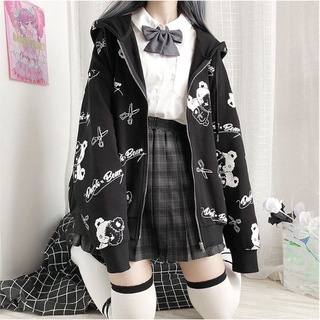 fashiongirl1688 เสื้อกันหนาวแขนยาวผู้หญิงสไตล์เกาหลีลายหมีน่…