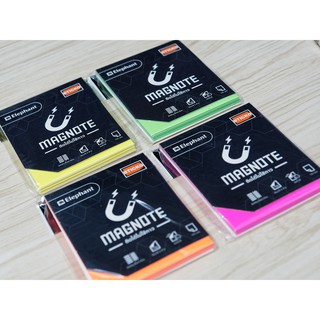 Elephant MAGNOTE กระดาษโน๊ตแม่เหล็ก ติดได้ทุกพื้นผิวเรียบ สีนีออน 3x4 นิ้ว