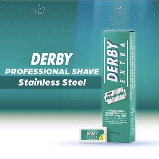 ใบมีดโกนหนวด 2 คม Derby Extra Stainless Steel(เดอบี้ เอ็กซ์ตร้า) กล่องเขียว ขายยกกล่องมีกล่องใหญ่กับเล็ก