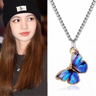 ‼️พร้อมส่ง‼️[N45] Butterfly Necklace&amp;Bracelet Set (Light Blue)