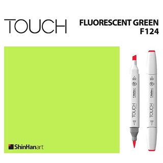 TOUCH TWIN BRUSH MARKER F124 (FLUORESCENT GREEN) / มาร์คเกอร์หัวพู่กัน-หัวตัดขนาดกลาง รหัส F124 (FLUORESCENT GREEN)