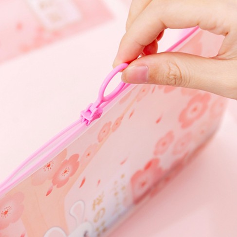 กระเป๋าใส่ของอเนกประสงค์ หนัง PVC ลายกระต่ายสุดคิ้วท์ น่ารักมาก กันน้ำได้ (E-005) - รูปที่ 4