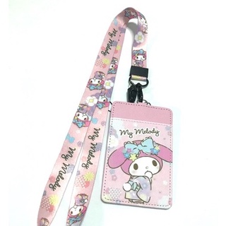 MY MELODY สายคล้องคอ สายคล้องบัตร ที่ใส่บัตร ซองใส่บัตร ที่ใส่บัตร พร้อมสายคล้องคอ ลาย MY MELODY P มาย งานดี สวยงาม  MNN