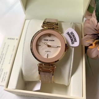 นาฬิกา Anne Klein Womens AK/2512LPGB Diamond-Accented Gold-Tone and Blush ของแท้