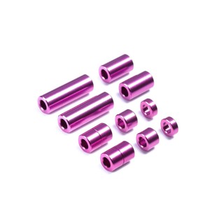 Tamiya 95520 Aluminum Spacer Set (12/6.7/6/3/1.5mm. 2pcs. Each) Purple