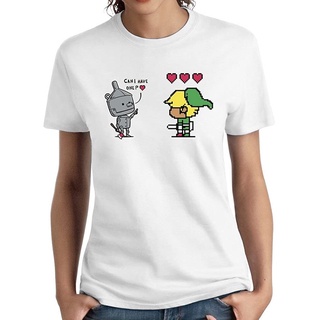 ตำนานแห่งเซลด้าเสื้อยืดลำลอง Womens HEART SEEKER Robot The Legend Of Zelda T-Shirts The Legend of Zelda Round neck T-sh