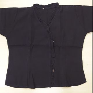 เสื้อผ้าไทย ผ้าฝ้าย สีดำ ไซต์ xl