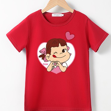 Babykidsเสื้อผ้าเด็กเสื้อคอกลมแขนสั้นคอนตอน100%ลายอินเลิฟผ้านุ่มใส่สบาย