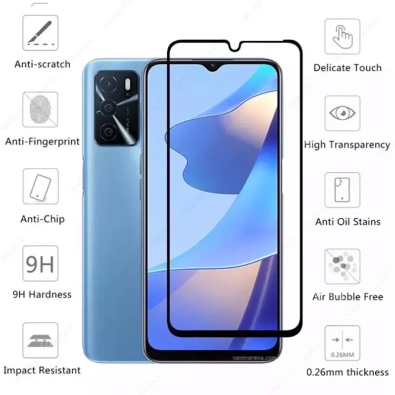 [ส่งจากไทย] ฟิล์มกระจกนิรภัยเต็มจอ OPPO A16 ฟิล์มกระจกเต็มจอ กาวเต็มขอบดำ Oppo A16 ฟิล์มกันกระแทก