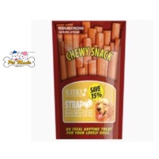 (รสเนื้อและชีส)SLEEKY Chewy Snack - Strap แบบแผ่น 175g.