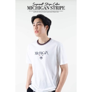 Memo By Hashtag เสื้อยืดแขนสั้น ทรงผู้ชาย รุ่น COLLAR MICHIGAN สินค้าลิขสิทธิ์แท้