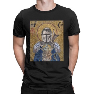 ย้อนยุคเสื้อยืด พิมพ์ลายดิสนีย์ The Mandalorian Yoda Star Wars Seagulls Jedi Fett สําหรับผู้ชายS-5XL