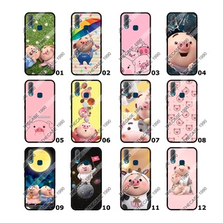 Vivo Y3 / Y11 / Y12 / Y15 / Y17 (ใช้เคสตัวเดียวกัน) เคสสกรีน เคสมือถือ รามลาย หมู การ์ตูนหมู พร้อมส่ง