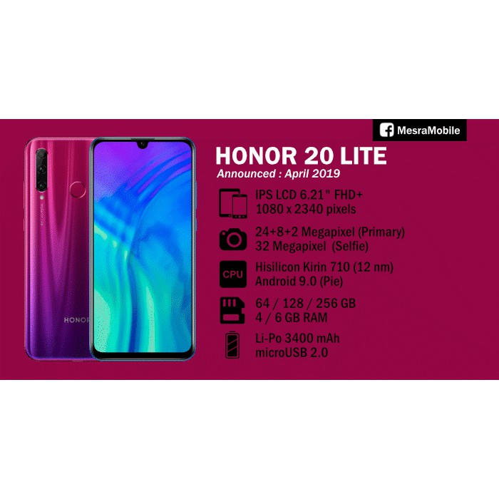 Honor 20 Lite 4/128 GB แถมเซทหูฟัง - ukiuki26 - ThaiPick