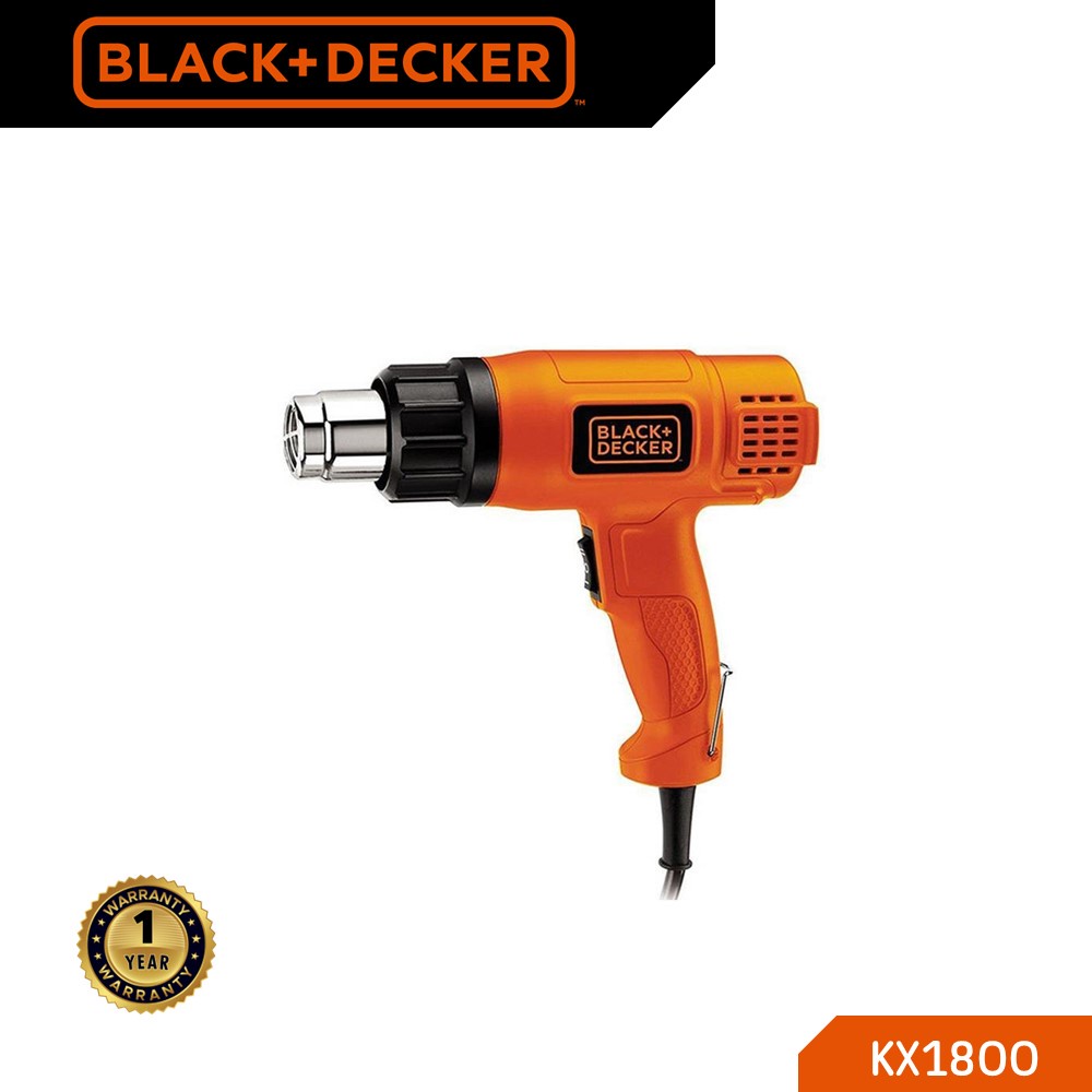 BLACK&DECKER เครื่องเป่าลมร้อน รุ่น KX1800-B1 1800W ( สามารถปรับความเร็วลม ได้ 2 ระดับ ) สินค้ารับประกัน 1 ปี