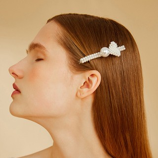 Miniglam Dolly Heart Pearl Barrette Hair Clip กิ๊บติดผมประดับมุกสีขาวรูปหัวใจ