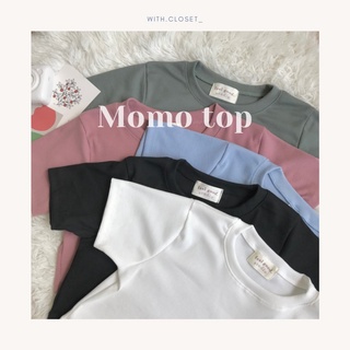 Momo top เสื้อคอกลมครอป ผ้าดี Freesize