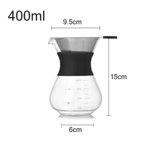 Alechaung ดริปกาแฟ ชุดดริปกาแฟ เหยือกดริปกาแฟ Dripper ผลิตจากแก้ว ขนาด400 ml Coffee Maker