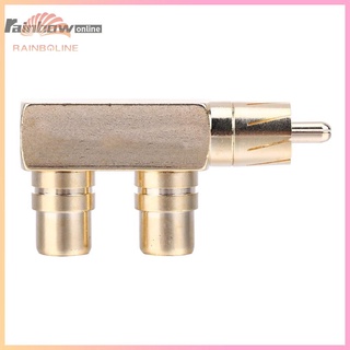 rca male to 2 rca female right angle อะแดปเตอร์ปลั๊กเชื่อมต่อ