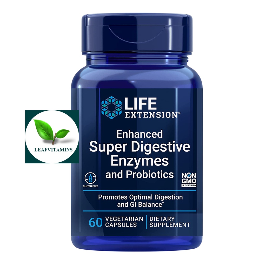 Life Extension Enhanced Super Digestive Enzymes and Probiotics / 60 Vegetarian Capsules
