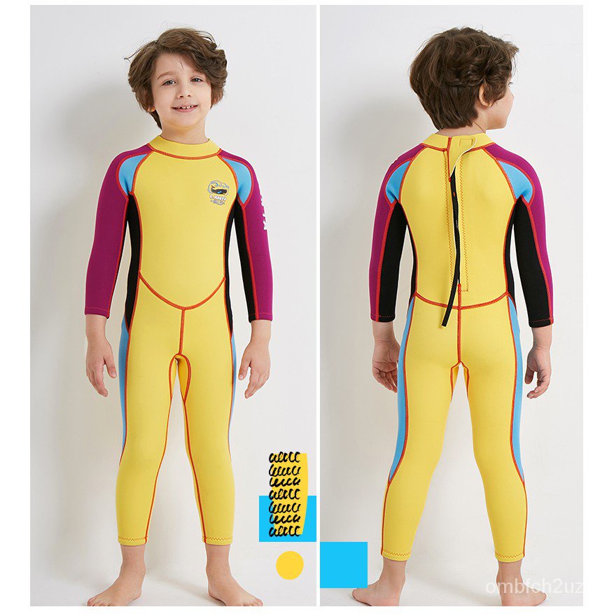 Kids 2.5mm Neoprene Wetsuit Set - Long Sleeve Top & Leggings For Boys & Girls, Cold Water Swimming, Surfing, Diving