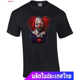 แขนสั้นcrew neck DC ภาพยนตร์อเมริกัน การ์ตูนดีซีอเมริกัน คนร้าย ตัวตลก Funny Scary Zombie Clown Halloween Short Sl