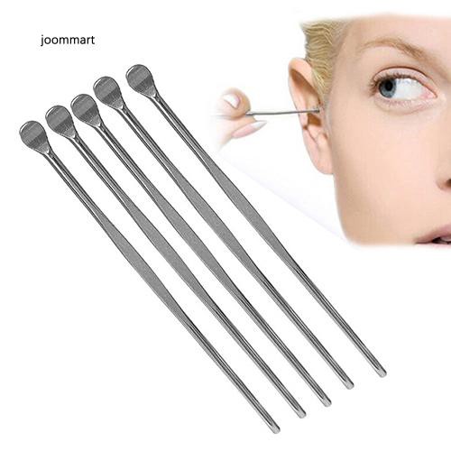 JM5 ชิ้นสแตนเลสหูเลือกขี้ผึ้ง Curette Remover ทําความสะอาดเครื่องมือดูแล Earpick
